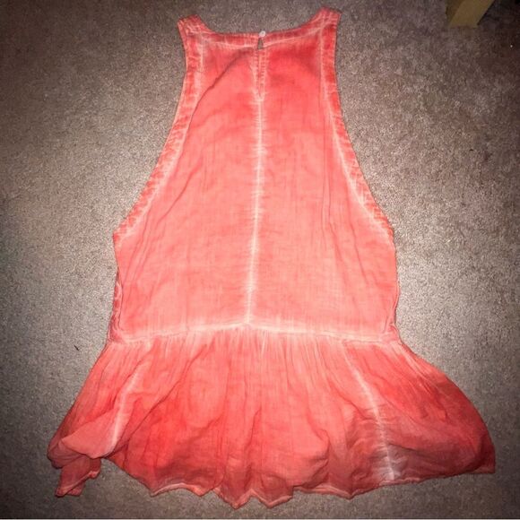 FREE PEOPLE Womens Breathless Moments Ruffled Sleeveless Mini Dress Orange Large - Picture 4 of 5